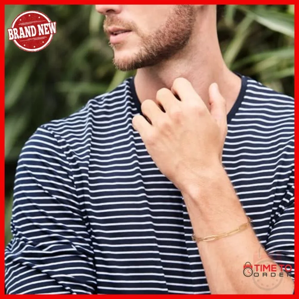 14K Gold Plated Paperclip Chain Bracelet Lobster Clasp 6.5-9in Stackable